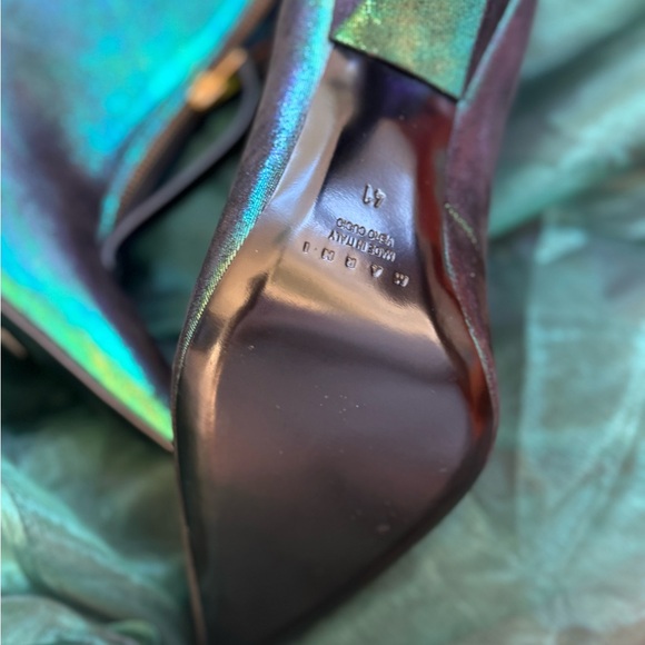 Emerald green Marni unique boot heels green stiletto booties with zipper - Picture 8 of 13